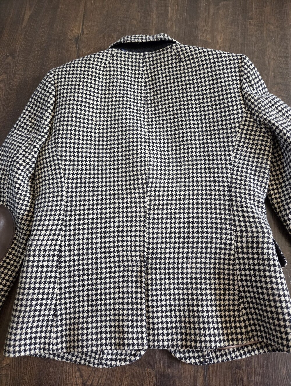 J.Crew Schoolboy Blazer Wool Houndstooth Leather Elbow Patches - Size 8 - Picture 7 of 8